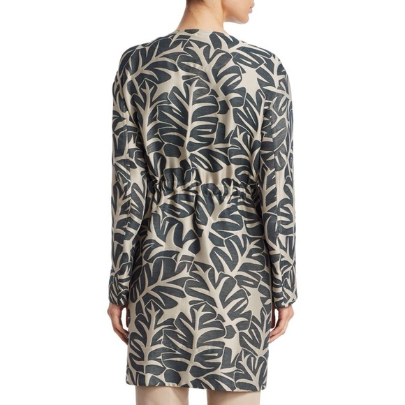 Akris Punto Tropical Leaf Jacquard Hidden Zip Coat - Picture 4 of 11